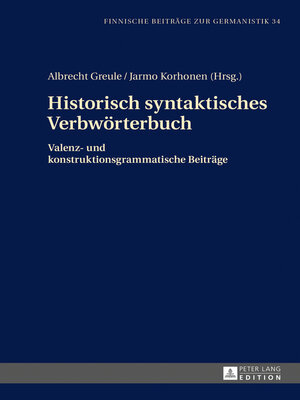 cover image of Historisch syntaktisches Verbwörterbuch